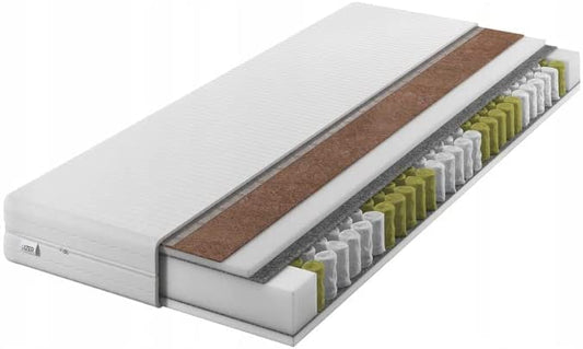 IZER Mattress GoldPLUS 70x190 cm with COCONUT material | 2 in 1 (H3 and H4) | 7 zones | Pocket spring core | Quilted cover | Innerspring mattress