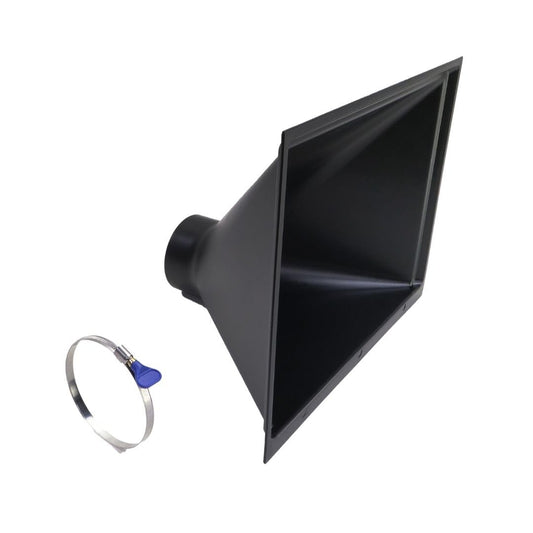 PROVISO TOOLS Large funnel, workshop extraction, suction system, extraction funnel, lathe, smoke exhaust grill, welding fume extraction, size 410x325x100mm.