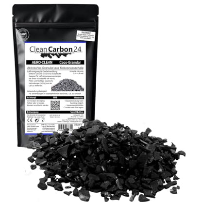 Activated charcoal granules 3.4 - 4.8mm, made from coconut shells for air purification (2.5 liters)