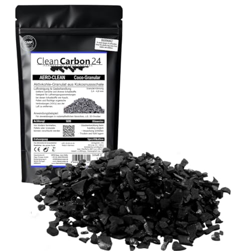 Activated charcoal granules 3.4 - 4.8mm, made from coconut shells for air purification (2.5 liters)