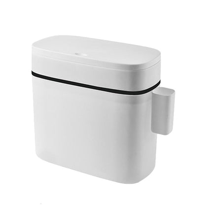 LIFKOME Bathroom Trash Can, 14L Bathroom Trash Can with Lid, Slim Narrow Bedroom Trash Can, Trash Can Press-Type Lid, Waste Bin for Kitchen, Bathroom, Living Room, Office