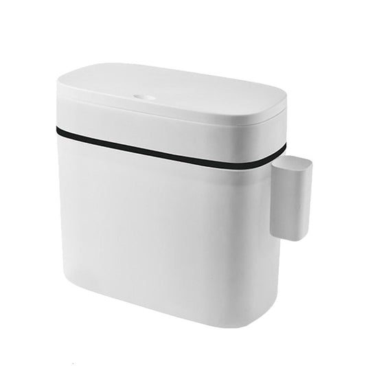 LIFKOME Bathroom Trash Can, 14L Bathroom Trash Can with Lid, Slim Narrow Bedroom Trash Can, Trash Can Press-Type Lid, Waste Bin for Kitchen, Bathroom, Living Room, Office