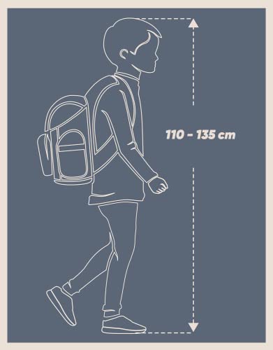 Baagl schoolbag for boys in 1st grade, ergonomic school bag for boys in elementary school, light kids backpack with chest strap (excavator).