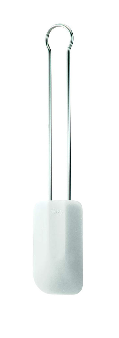 RÖSLE Potato Masher, Silver/Black & Dough Scraper, High-quality dough spatula for baking and cooking, durable silicone, white, 26cm, Stainless Steel 18/10, -30°C to +200°C, Dishwasher safe