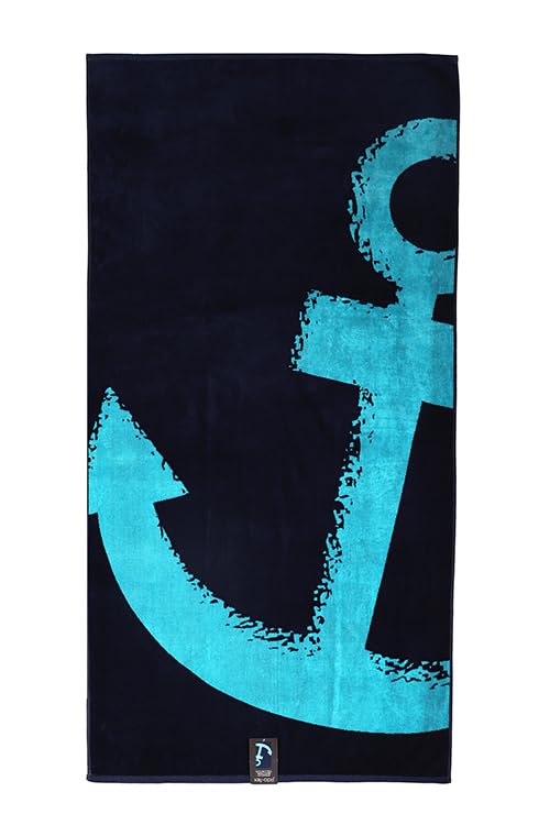 jilda-tex Beach towel 90x180 cm Bath towel Beach towel Hand towel 100% cotton Velour terry Easy-care (Nordic Blue)