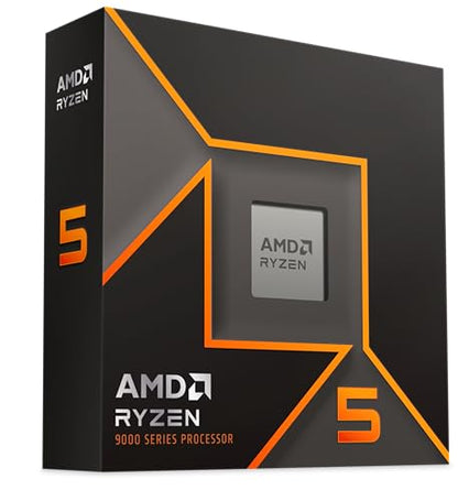 AMD Ryzen 5 9600X Processor (Radeon Graphics Included, 6 Cores/12 Threads, 65W TDP, AM5 Socket, 38MB Cache, Up to 5.4 GHz max Boost Frequency, No Cooler)