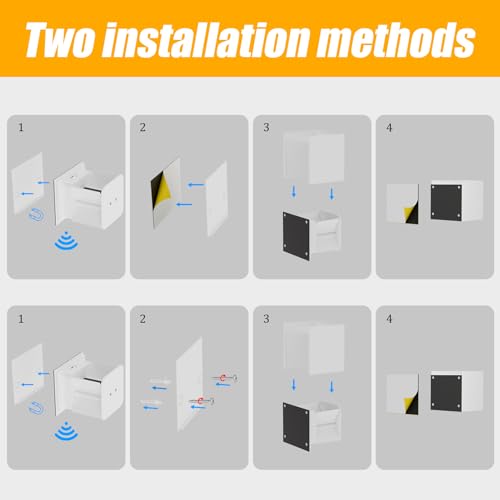 Aipsun 2 pcs LED battery wall light with motion sensor in white, wireless wall lamp with 5500mAh battery, 5W, glow on top and bottom, 2700K warm white, for indoor use.