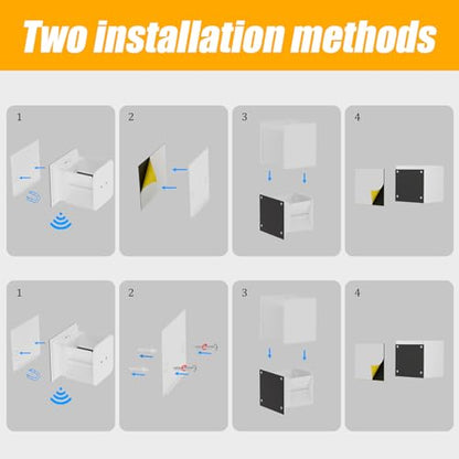 Aipsun 2 pcs LED battery wall light with motion sensor in white, wireless wall lamp with 5500mAh battery, 5W, glow on top and bottom, 2700K warm white, for indoor use.