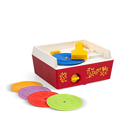 Fisher Price Classics 1697 Musicbox Record Player, baby music toy, interactive learning toy with 10 songs, educational toy, retro toy gift for ages 18 months+