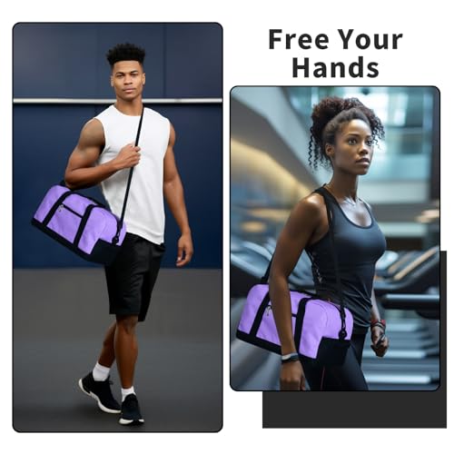 YoKelly Small Duffel Bag Mini Travel Bag, Sports Bag 18L, XS School Sports Bag, Weekender, Gym Bag 35x20x25cm - Purple