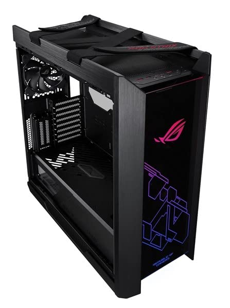 Asus ROG Strix Helios ATX gaming case, medium-sized, with THREE tempered glass panels and brushed aluminum construction and Aura Sync technology.