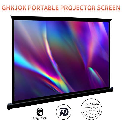 Portable projector screen 40-inch 4:3, self-standing high-resolution small projector screen. Floor-standing projection screen for home theater school.