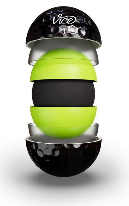 Vice Golf Pro Plus Golf Balls, Limited Edition, Black