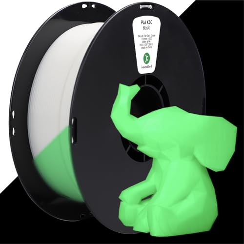 Kexcelled PLA Glow Filament 1.75mm, Updated Glow Green in the Dark, Dimensional Accuracy +/- 0.03mm, Glowing 3D Printer Filament, 1kg Spool (2.2 lbs), Compatible with Most FDM Printers.