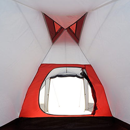JUSTCAMP Camping tent Scott 4, with vestibule; Dome tent for 4 persons (double-walled) - gray