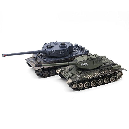 s-idee® 99824 2 x Battle Tanks 1:28 with integrated Infrared Combat System 2.4 GHz RC remote controlled, Tank, Tracked Vehicle, IR firing function, Sound, Light, New, 1:24, Firing Sound, Lighting