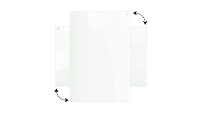 ALLboards Glassboard Magnetic White 100x80cm, Frameless, Glass Writing Board, Magnetic Board, Tempered Glass