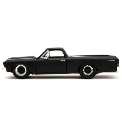 Jada Toys Fast and Furious Car EL Camino (1:24, black) - Chevrolet EL Camino 1967 from Fast & Furious 10 movie, Die Cast Car for ages 8 and up with opening parts, 19cm
