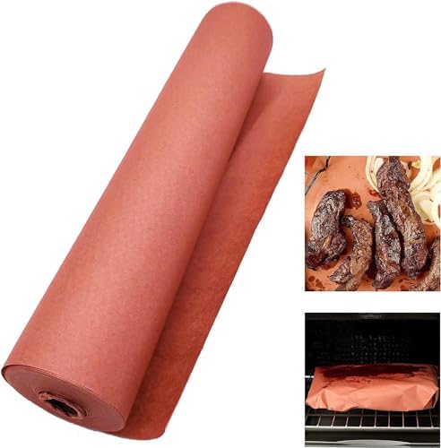 Butcher paper for smoking meat, FDA approved Kraft paper for grilling, smoking, or wrapping fish and meat. Pink butcher paper roll 30cm x 30m.