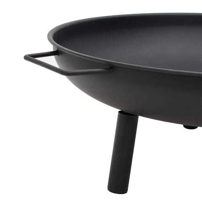 vidaXL Fire Pit Outdoor Patio Garden Fireplace Campfire Fire Basket Terrace BBQ Fire Bowl Steel 67.5x58x22.5cm