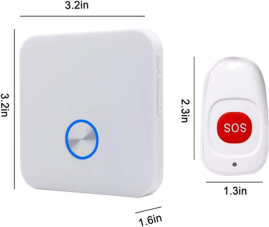 ALEENFOON Home Wireless Mobile Alarm Emergency Call Button Home Alert Panic Alarm Rechargeable Wireless Alarm for Elderly Children Disabled Pregnant (1 to 2)