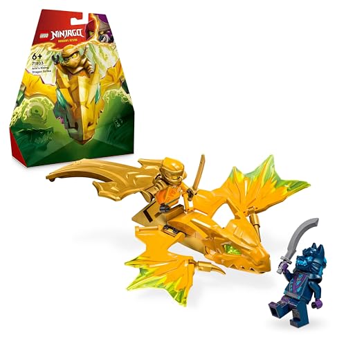LEGO NINJAGO Kai's Fire Mech, action figure toy for kids & NINJAGO Arin's Dragon Glider, ninja set with dragon toy and figures.