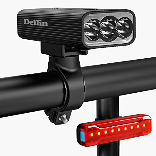 Deilin bike light, 5200 mAh, bicycle lighting, 2400 lumens, powerful LED bike lamp, rechargeable, Type C, bike headlight for mountain bike, road bike, cyclist.