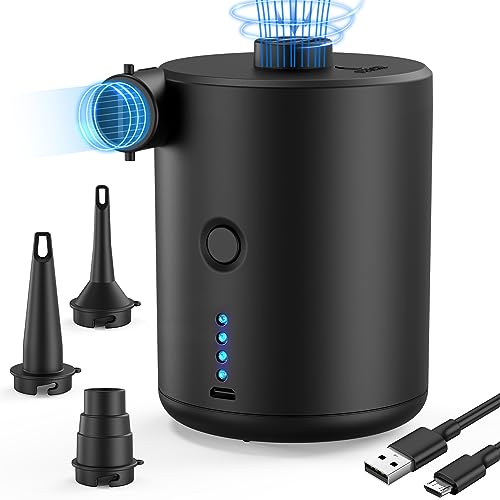 AKSOUL Electric Air Pump for Air Mattress: Portable Electric Air Pump - Small Battery Compressor for Pool Camping Mattress Airbeds