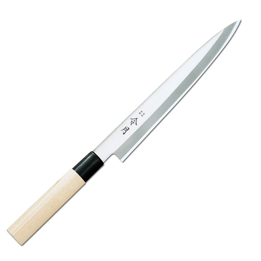 Fuji Cutlery Yanagiba Reigetsu Sashimi Sushi Knife from Japan, a Japanese fish cooking knife, fillet knife, and kitchen knife made of stainless steel with molybdenum and vanadium (21 cm).