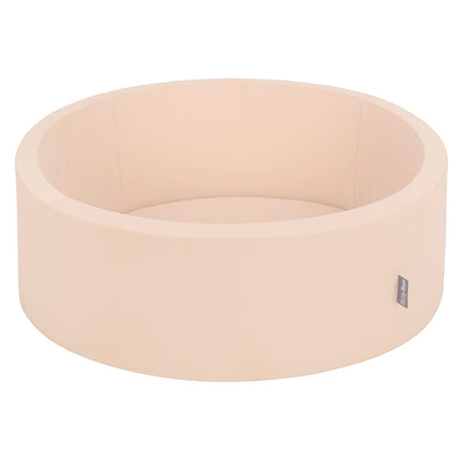 KiddyMoon Round Ball Pit Ball Pool 90X30cm/200 Balls 7cm Diameter Ball Pit for Babies Toddler Playpen, Beige/Brown/Copper/Pastel Beige/Salmon