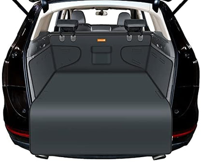 Alfheim Universal Trunk Protector - Water Resistant & Easy to Clean - Ideal Car Cover for Dogs - Black, with Bumper Guard - Fits Medium Small SUV (Gray)