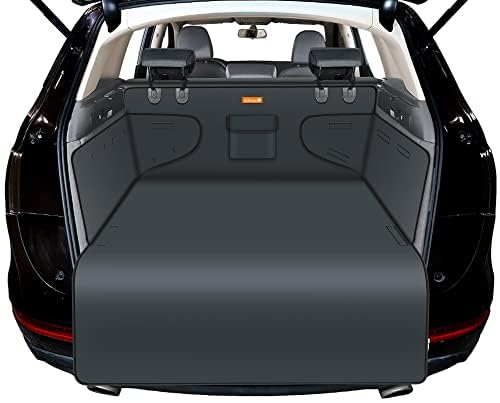 Alfheim Universal Trunk Protector - Water Resistant & Easy to Clean - Ideal Car Cover for Dogs - Black, with Bumper Guard - Fits Medium Small SUV (Gray)