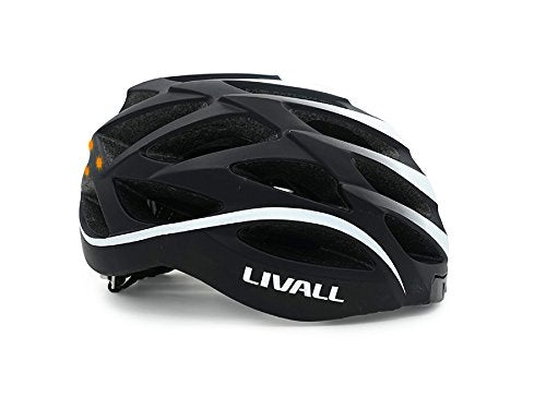 Livall Unisex Adult BH62 Music, Rear Light, Turn Signals, Navigation, Call Function, and SOS System Bike Helmet, Black/White, 55-61cm