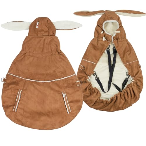 manduca by MaM® > Babywearing Cover Flex < warm & waterproof cover for baby carriers, easy to put on (Promenade Sherpa Brown Sugar)