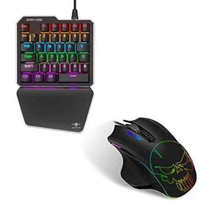 Spirit of Gamer - Xpert G700 - Adapter combined RGB - keyboard and mouse set for PS4, XBOX ONE, PC - mechanical keyboard with one hand - mouse 7 buttons 3200 DPI