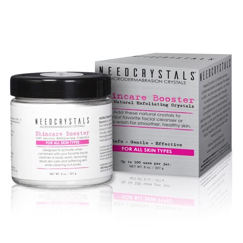 NeedCrystals Microdermabrasion Crystals, facial scrub. Natural face scrub for dull or dry skin improves scars, blackheads, pore size, wrinkles, spots, and skin texture. 227g