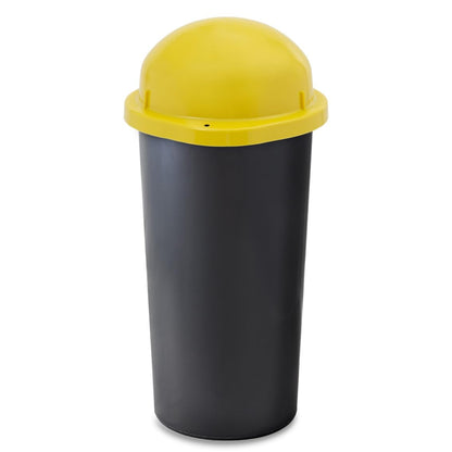 KUEFA HD 60L trash bag stand, trash can, with clamp ring for yellow bag/trash bag, solid, odor-proof and UV-resistant, universally applicable (yellow)