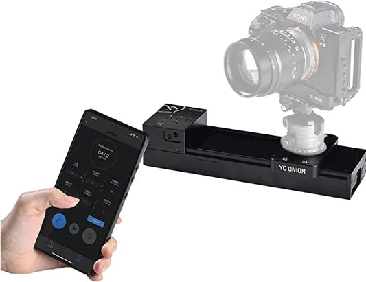 YC Onion 20cm Mini Motorized Camera Slider, Mobile Camera Slider with Motor, 4-Axis Linkage compatible with Zhiyun/DJI Ronin-S/RS 2/RS 3 Pro Stabilizer, Video Mode & Time-lapse Photography