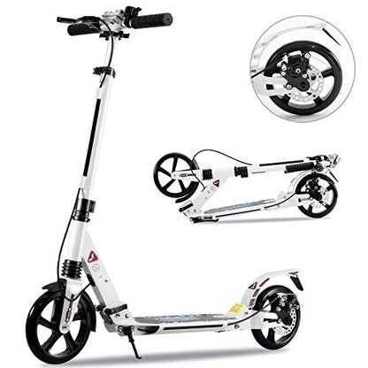 TENBOOM scooter for kids aged 10 and adults with 2 brakes, 200mm wheels, aluminum frame. Height adjustable for children.