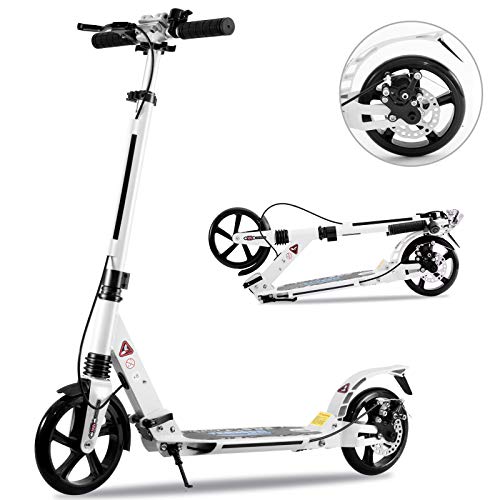 TENBOOM scooter for kids aged 10 and adults with 2 brakes, 200mm wheels, aluminum frame. Height adjustable for children.
