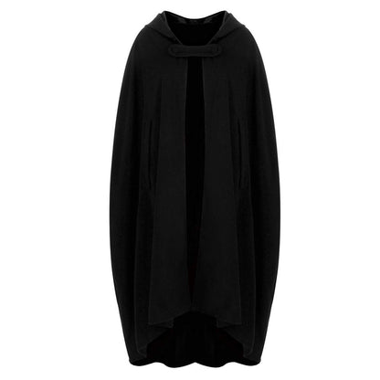 Cape Women Autumn Winter Maxi Loose Coat Poncho Cape Knit Coat Long Cardigan Trenchcoat Outwear Cardigan Medieval Vampire Witch Gothic Cosplay Halloween Costume Robe with Hood.