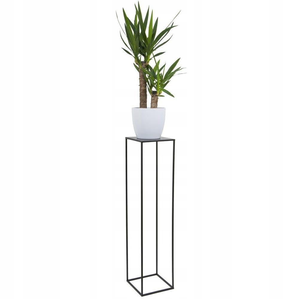 HowHomely Flower Stand Metal Black 100 cm High - Solid and Sturdy Metal Plant Stand - Plant Holder for Decoration in Living Room, Bedroom, or Office