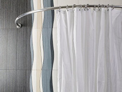 SINGLE-PIECE aluminum shower curtain rod, curved rod 80x80 chrome/silver oval rod corner shower rod oval rod