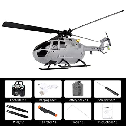 KKnoon Helicopter RTF Remote Control Helicopter Indoor Outdoor Aircraft Gift for Beginners Kids Adults, 2.4 GHz Toy, Gray