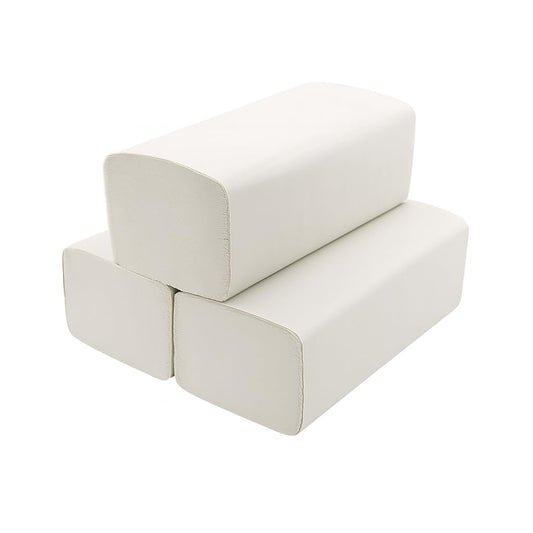 Unpack Pakla 4000 Sheets White Paper Towels - 2-ply, 25 x 23 cm ZZ-Fold - Universal Disposable Towels for Dispenser - All-Purpose Paper Towels - Single-use, Dispenser Compatible