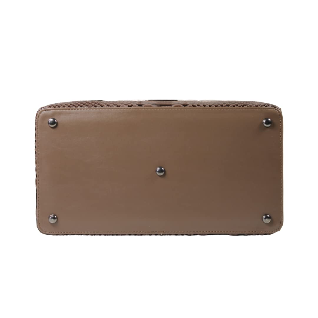 MYXA Classic dog carrier with removable roof net (Brown Snake, incl. 360° storage compartments)