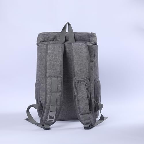 MCXKJ 28L Cooler Backpack, Insulated Cooler Bag for Men and Women for Beach, Picnic, Camping, Grill, BBQ, Hiking (Grey)