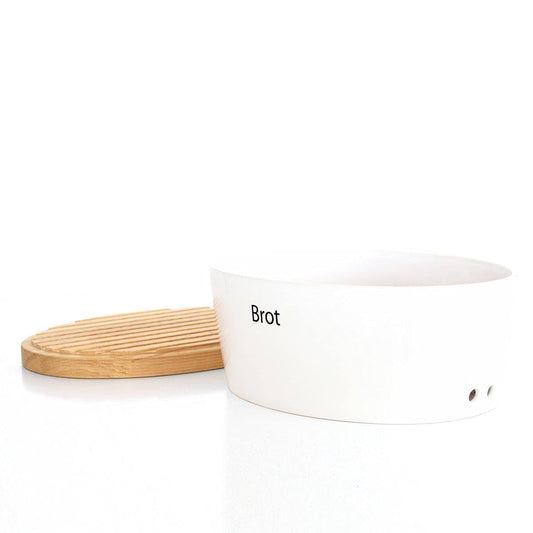 440s.de Ceramic Breadbox with wooden lid, approx. 30 x 23 x 13.5 cm | CON-03930000