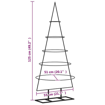 vidaXL Metal Christmas Tree for Decorations, 5-level Christmas Tree, Space-saving DIY Decoration, Christmas Ornaments Xmas Decor, Black 125cm