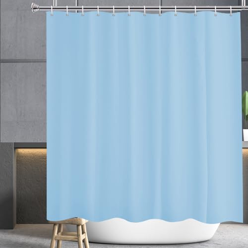 YISURE Fabric Shower Curtain 200x220 Blue, Polyester Bath Curtain Bathtub Water-Resistant Washable Shower Curtains Anti-Mold for Bathroom Home, Width 200 x Height 220cm